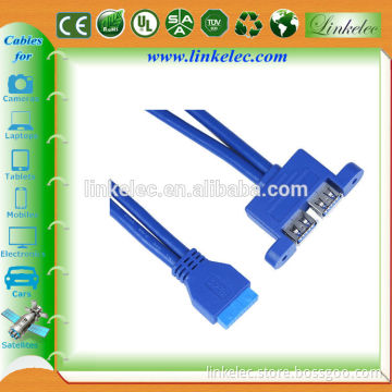 USB data cable 3.0 dual female to 20 pin usb cable types